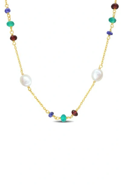 Delmar Sapphire & Garnet Necklace In Gold