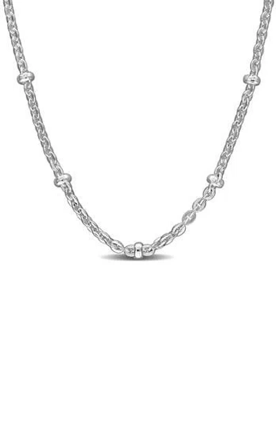 Delmar Saturno Bead Station Necklace, 2.1mm In Metallic