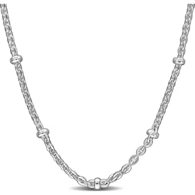 Delmar Saturno Bead Station Necklace, 2.1mm In Metallic