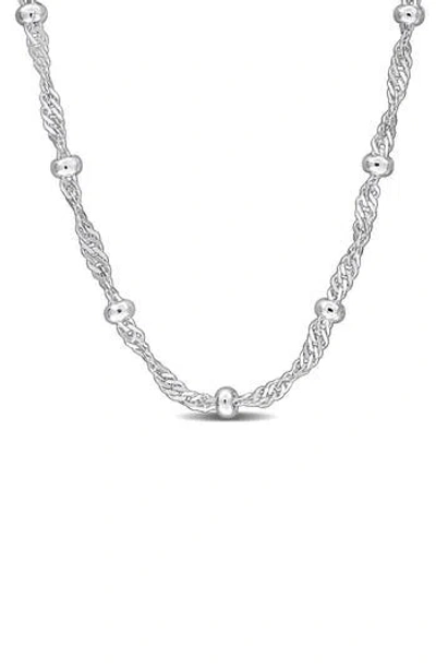 Delmar Saturno Bead Station Necklace, 2.7mm In Metallic
