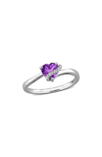Delmar Semiprecious Stone & Diamond Heart Ring In Purple
