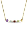 Delmar Semiprecious Stone & Lab-grown White Sapphire Bar Pendant Necklace In Multi