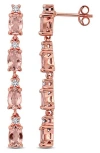Delmar Semiprecious Stone & White Topaz Drop Earrings In Pink
