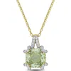 Delmar Semiprecious Stone & White Topaz Pendant Necklace In Green