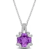 Delmar Semiprecious Stone & White Topaz Pendant Necklace In Purple