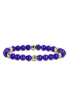 Delmar Semiprecious Stone Beaded Bracelet In Blue