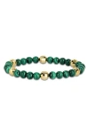 Delmar Semiprecious Stone Beaded Bracelet In Green