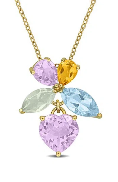 Delmar Semiprecious Stone Cluster Pendant Necklace In Multi