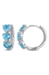 Delmar Semiprecious Stone Heart Hoop Earrings In Blue