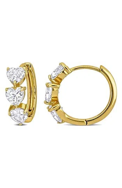 Delmar Semiprecious Stone Heart Hoop Earrings In White