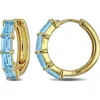 Delmar Semiprecious Stone Hoop Earrings In Blue