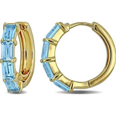 Delmar Semiprecious Stone Hoop Earrings In Blue