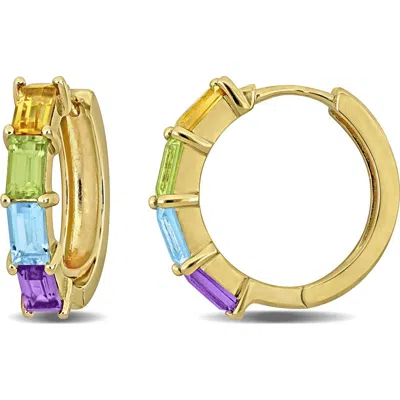 Delmar Semiprecious Stone Hoop Earrings In Multi