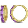 Delmar Semiprecious Stone Hoop Earrings In Purple