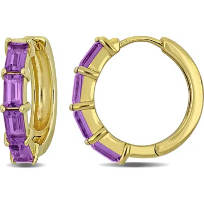Delmar Semiprecious Stone Hoop Earrings In Purple