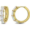 Delmar Semiprecious Stone Hoop Earrings In White