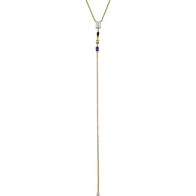 Delmar Semiprecious Stone Lariat Necklace In Multi