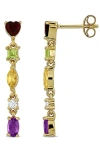 Delmar Semiprecious Stone Linear Drop Earrings In Purple