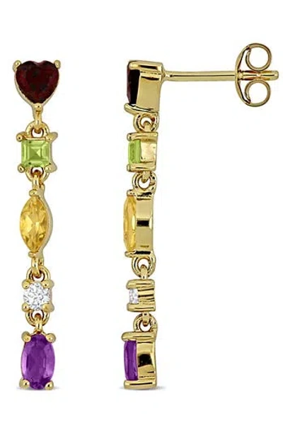 Delmar Semiprecious Stone Linear Drop Earrings In Purple