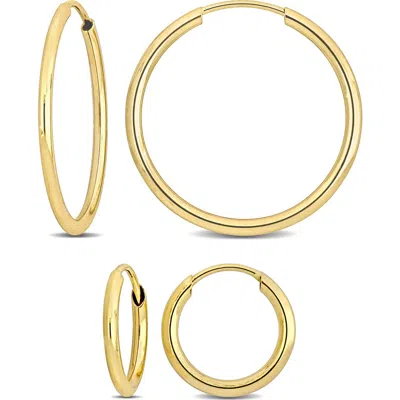 Delmar Set Of 2 14k Gold Hoop Earrings