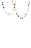 Delmar Set Of 2 Semiprecious Stone & Cultured Freshweater Pearl Necklaces In Gold