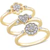 Delmar Set Of 3 Diamond Rings In Gold