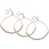 Delmar Set Of 3 Diamond Slider Bracelets In Silver Multi