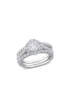 Delmar Set Of 3 Lab-created Moissanite Rings In White/silver
