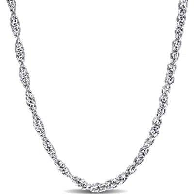 Delmar Singapore Link Chain Necklace In Silver