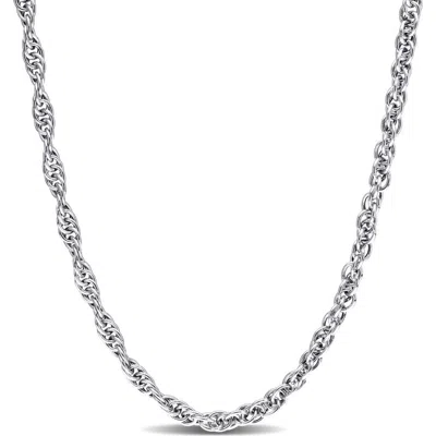 Delmar Singapore Link Chain Necklace In Silver