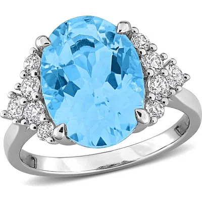 Delmar Sky Blue Topaz & Lab Created Sapphire Ring