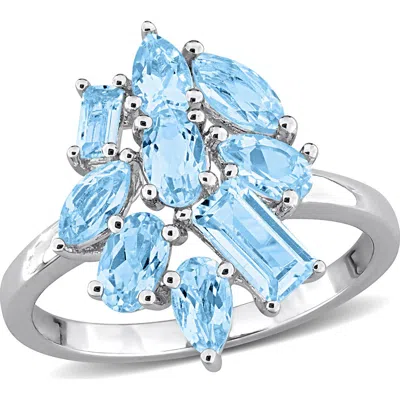 Delmar Sky Blue Topaz Multi-shaped Cluster Ring