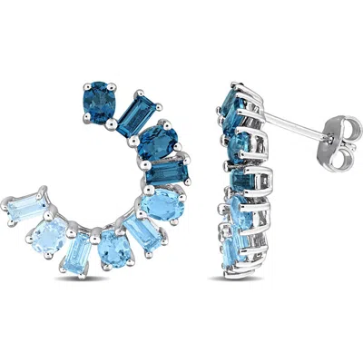 Delmar Sky, London & Blue Topaz Hoop Earrings