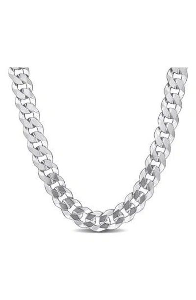 Delmar Sterling Silver Bevel Curb Chain Necklace