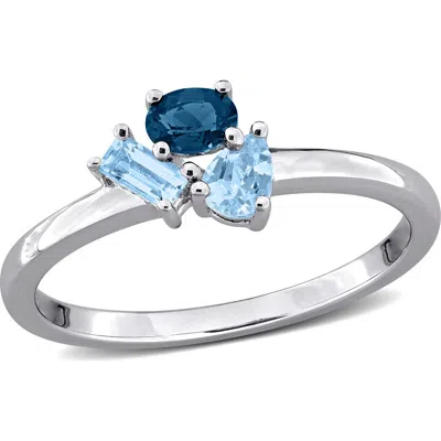 Delmar Sterling Silver Blue Topaz Ring