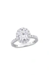 Delmar Sterling Silver Created Moissanite Engagement Style Ring In White/silver