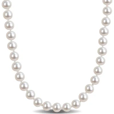 Delmar Sterling Silver Cultured Pearl Necklace In White