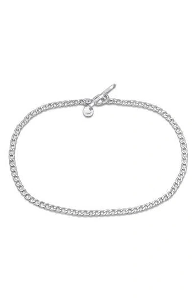 Delmar Sterling Silver Curb Chain Bracelet In Metallic