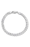 Delmar Diamond Cut Curb Chain Bracelet In Silver