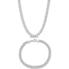 Delmar Curb Link Bracelet & Necklace Set In White