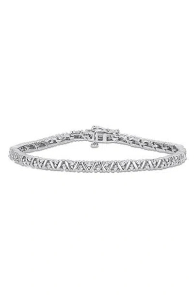 Delmar Sterling Silver Diamond Tennis Bracelet In White