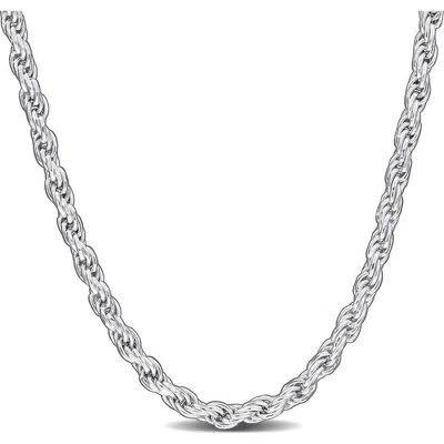 Delmar Sterling Silver Diamond-cut Rope Chain Necklace