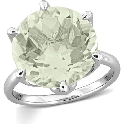 Delmar Sterling Silver Green Quartz Solitaire Ring