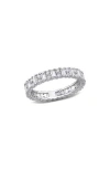 Delmar Sterling Silver Lab Created Moissanite Eternity Ring In Silver
