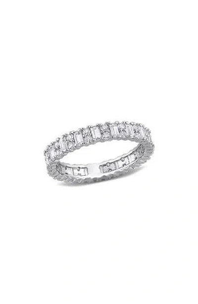 Delmar Sterling Silver Lab Created Moissanite Eternity Ring