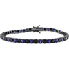 Delmar Sterling Silver Lab Created Sapphire Bracelet In Blue