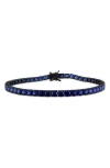 Delmar Sterling Silver Lab Created Sapphire Bracelet In Blue
