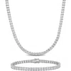 Delmar Sterling Silver Lab Created Sapphire Necklace & Bracelet Set In White