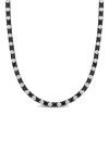Delmar Sterling Silver Lab Created Sapphire Necklace In Black