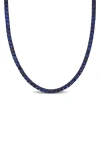 Delmar Sterling Silver Lab Created Sapphire Necklace In Blue